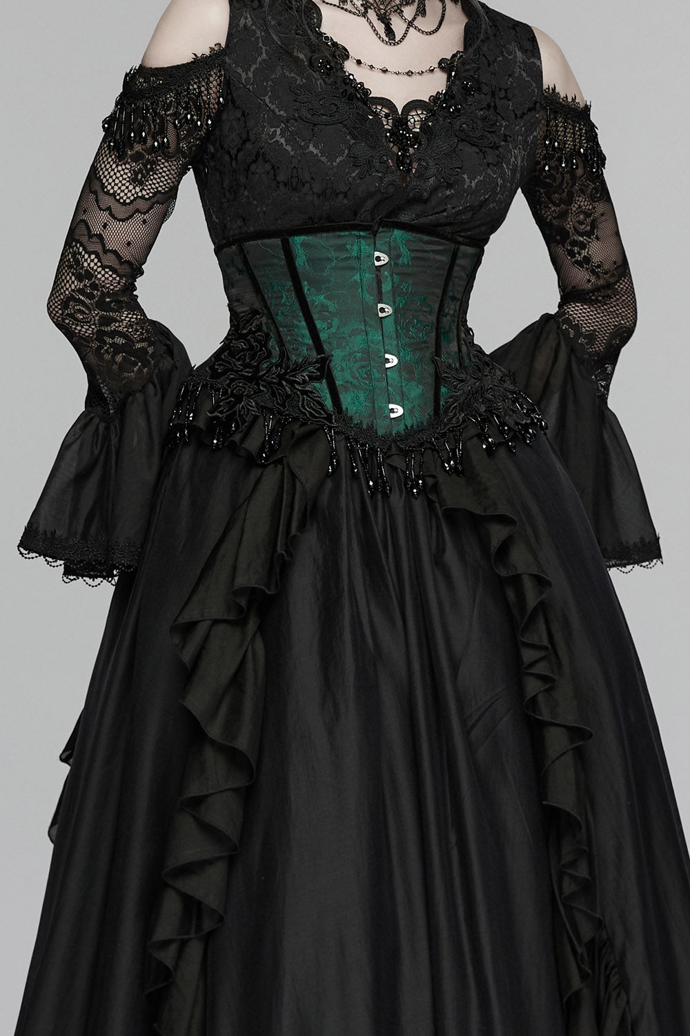 womens dark green corset