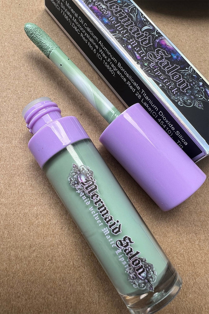 light green liquid lipstick  by mermaid salon
