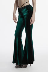 dark green velvet pants