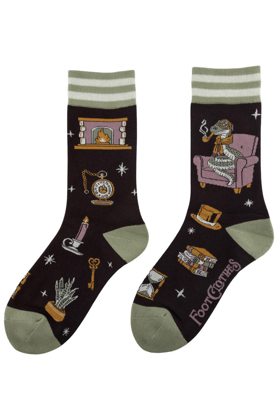 knitted brown dark academia novelty socks