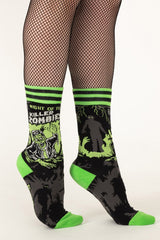 horror b-movie zombie socks
