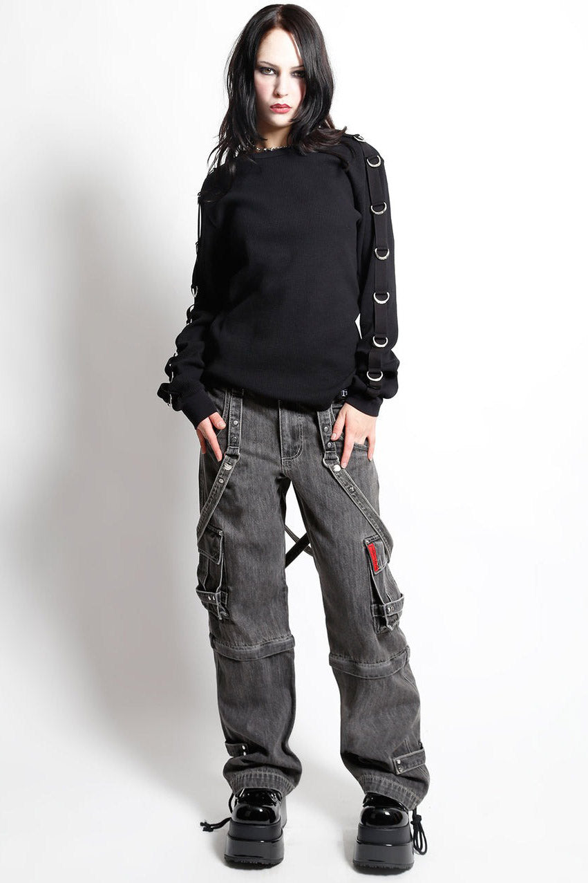 tripp NYC jeans with cargo pockets with straps and studs