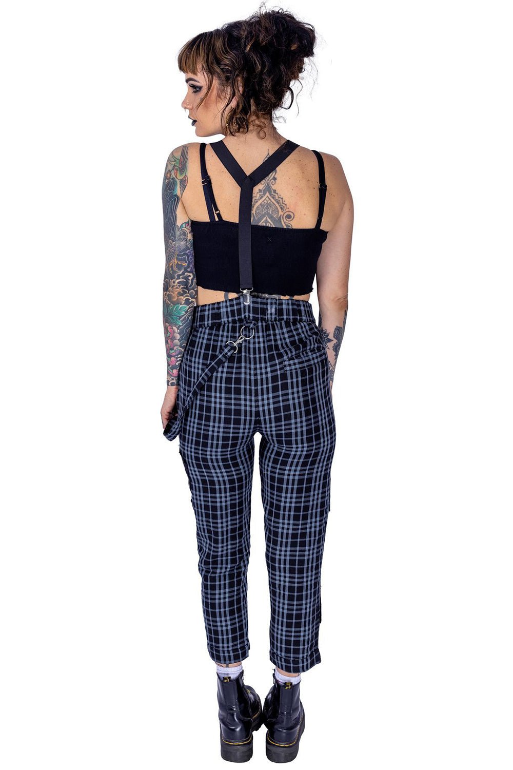 Grimoire Dungarees [Grey] - womens bottoms - VampireFreaks - Poizen Industries