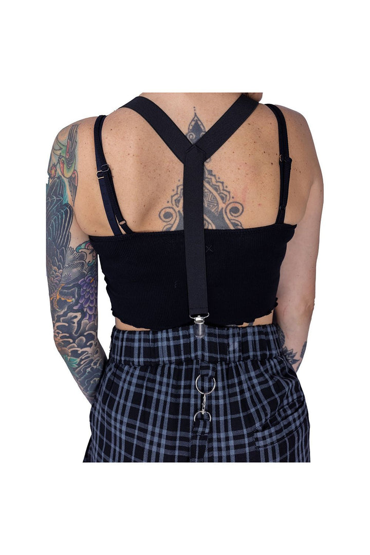 Grimoire Dungarees [Grey] - womens bottoms - VampireFreaks - Poizen Industries