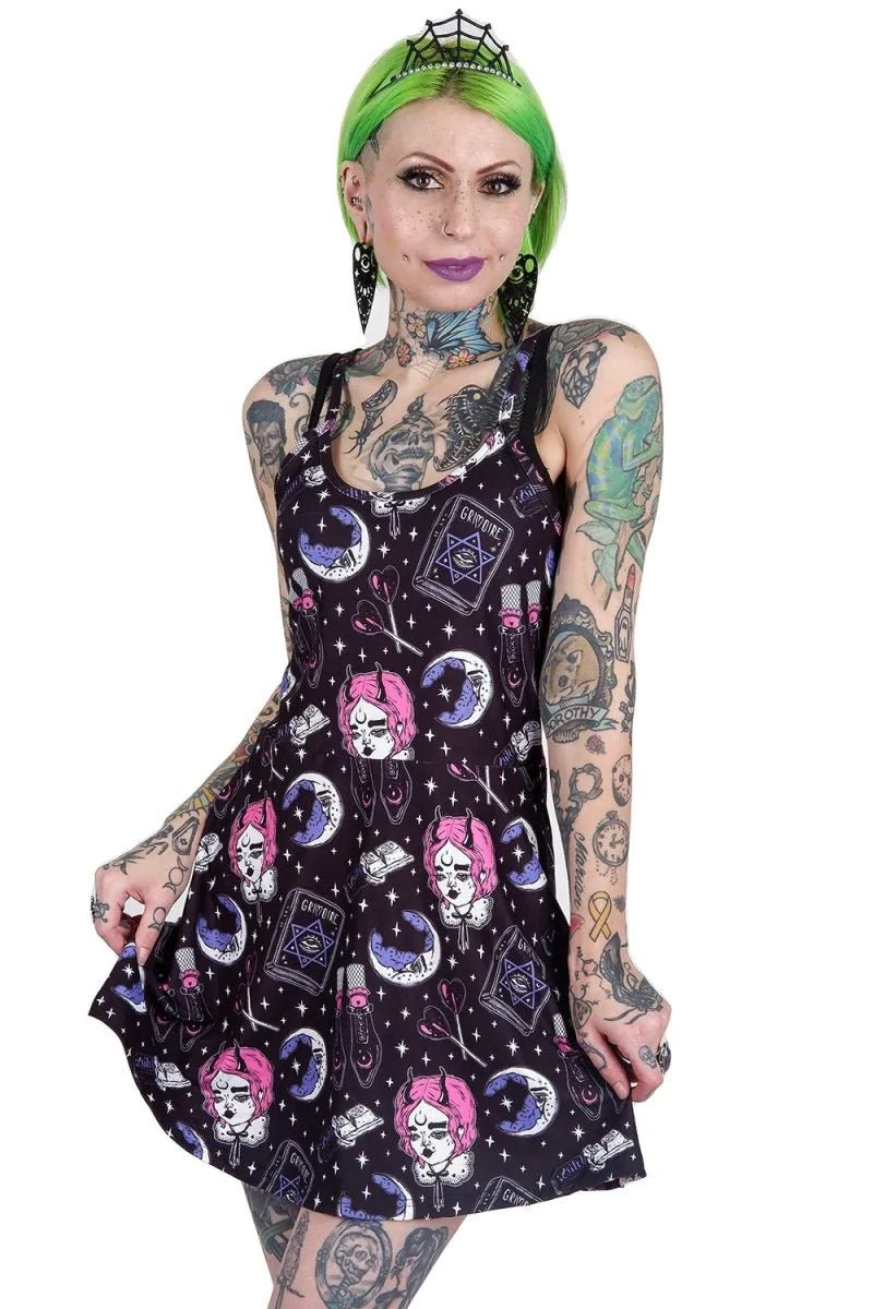 Grimoire Spells and Stars Skater Dress