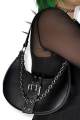 e-girl grunge gothic spiked crescent moon shaped bag 