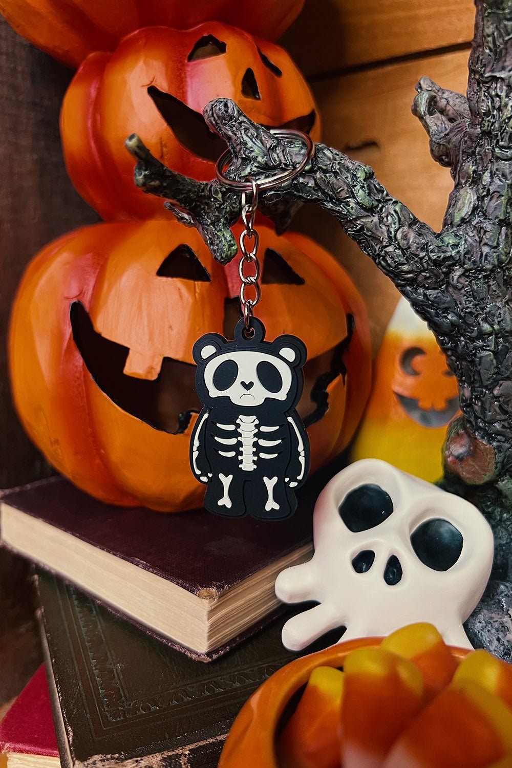 Grumpy Bones Bear Keychain