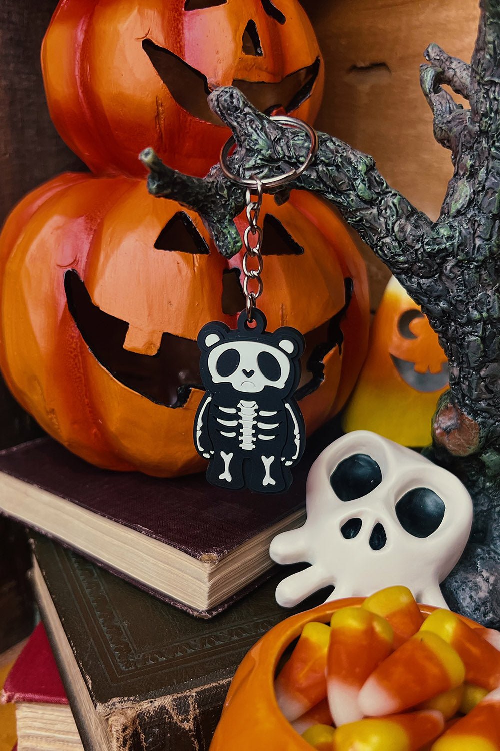 Grumpy Bones Bear Keychain - housewares - VampireFreaks - VampireFreaks