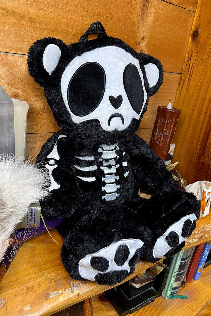 Grumpy Bones Bear Plush Backpack - bags & wallets - VampireFreaks - VampireFreaks