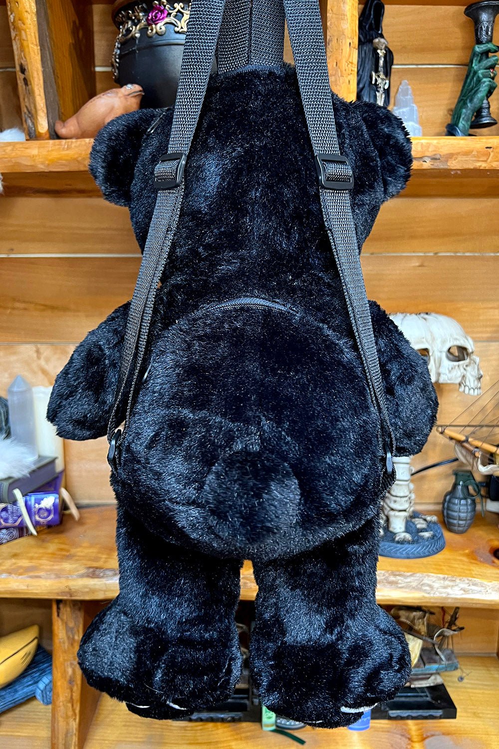 Grumpy Bones Bear Plush Backpack - bags & wallets - VampireFreaks - VampireFreaks