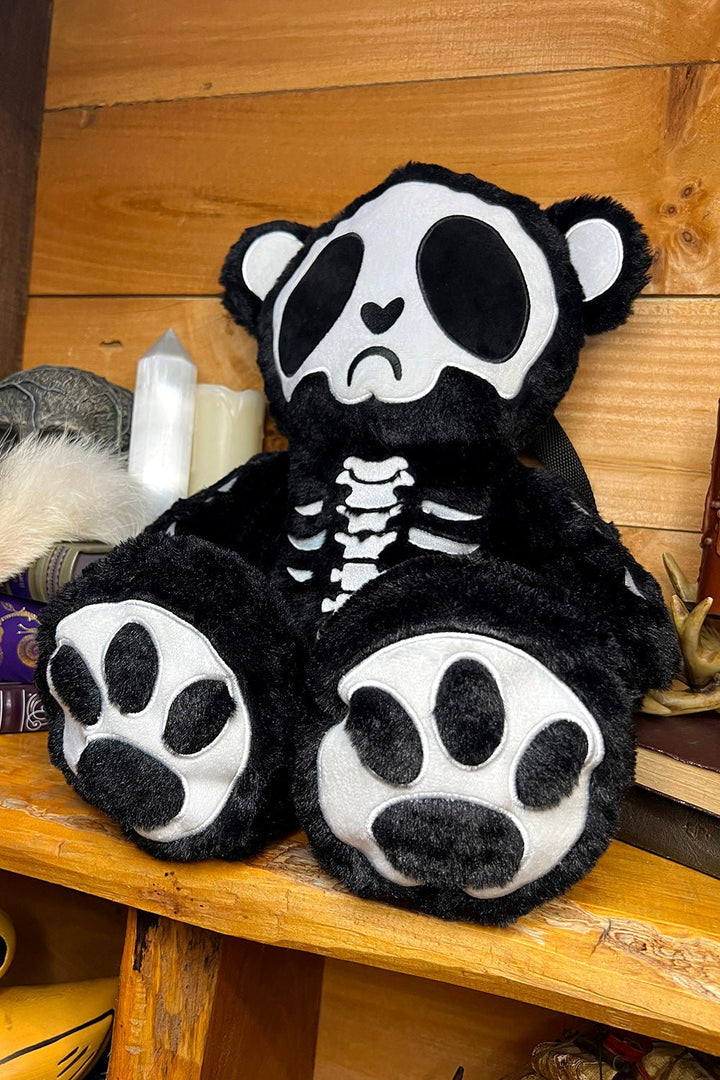 Grumpy Bones Bear Plush Backpack - bags & wallets - VampireFreaks - VampireFreaks