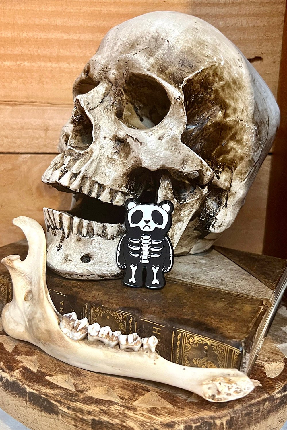 Grumpy Bones Enamel Pin