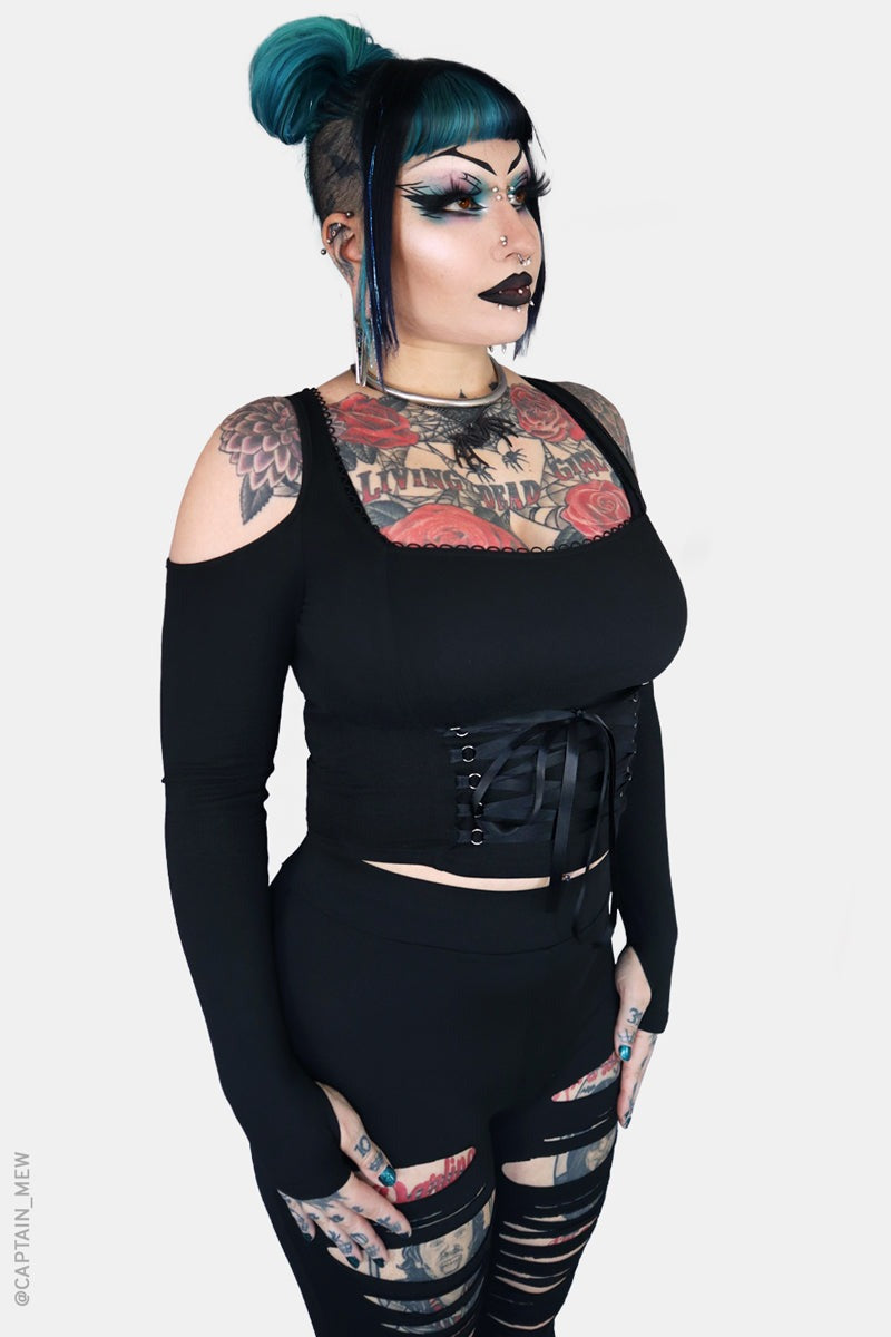 womens cropped gothic blouse