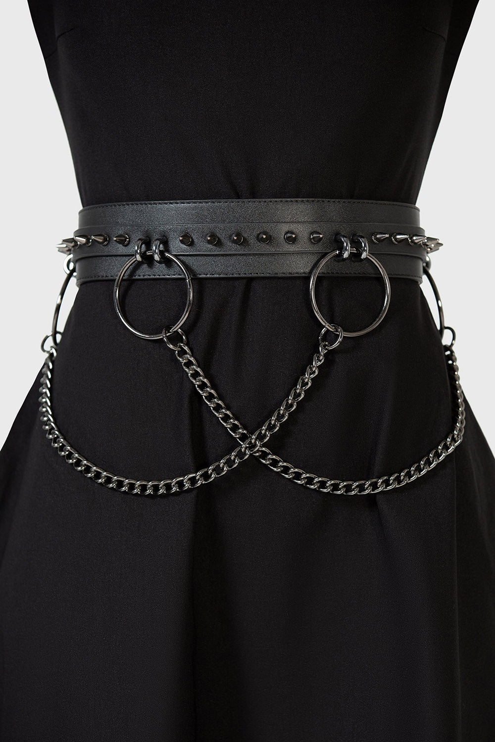 vegan leather grunge goth spiked belt