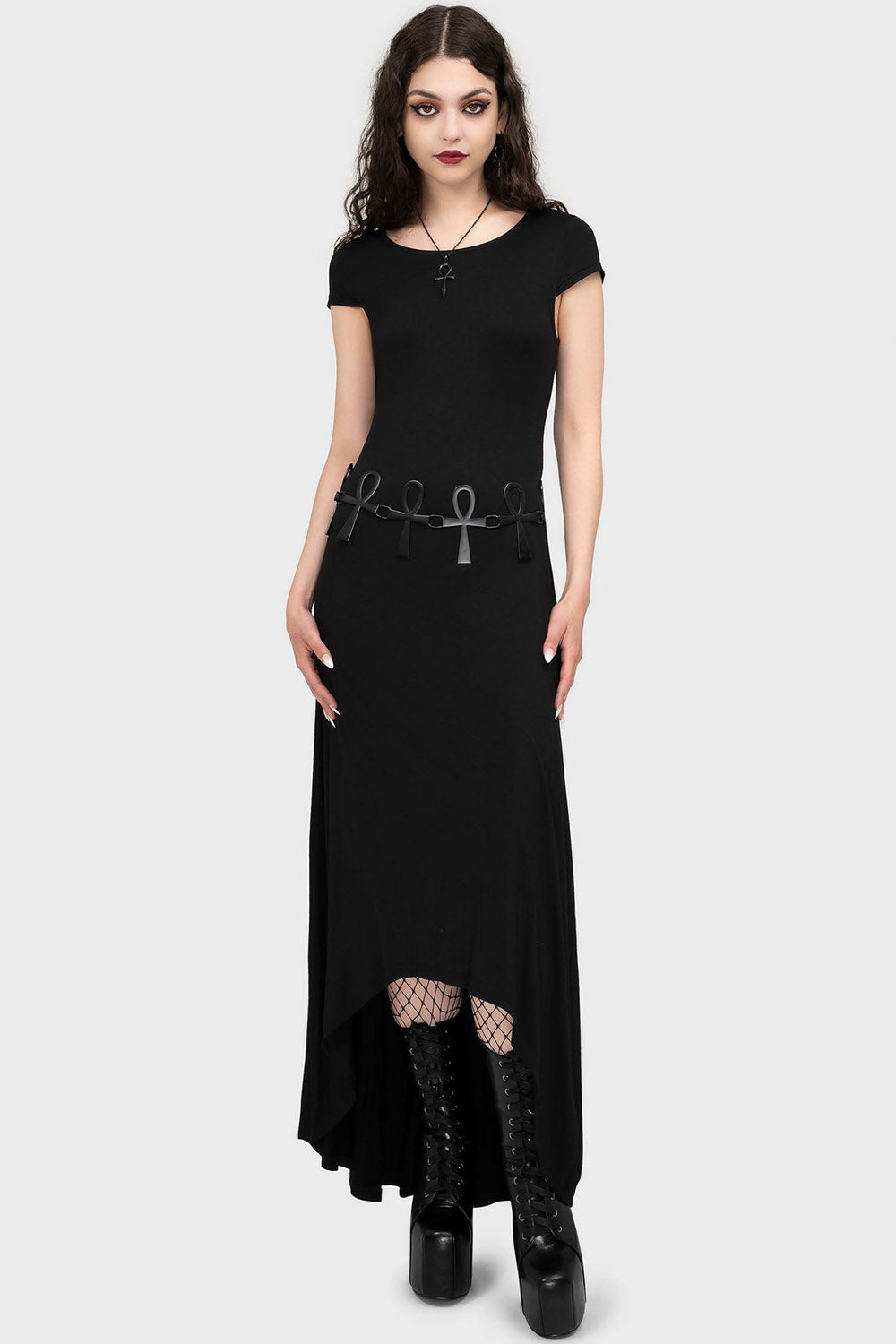 womens low waist ankh symbol occult belt 