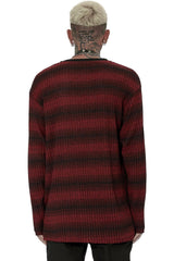 Grunge Blood Striped Sweater [Red/Black] - mens tops - VampireFreaks - Punk Rave