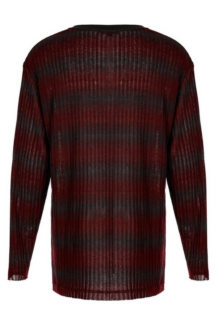 Grunge Blood Striped Sweater [Red/Black] - mens tops - VampireFreaks - Punk Rave