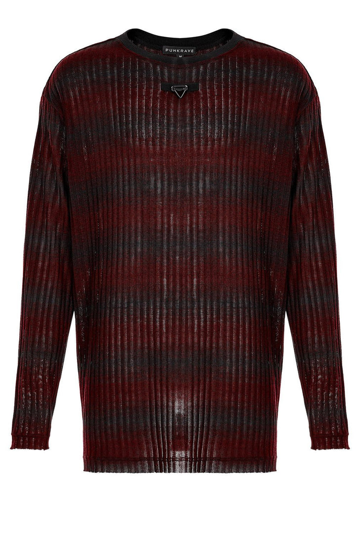 Grunge Blood Striped Sweater [Red/Black] - mens tops - VampireFreaks - Punk Rave