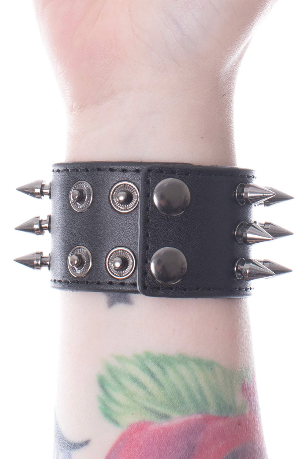 emo mens black spiked bracelet 