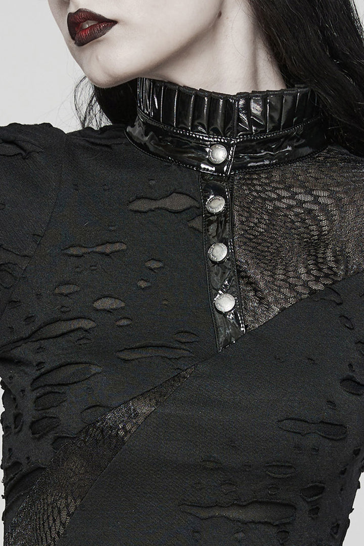 womens tattered gothic blouse