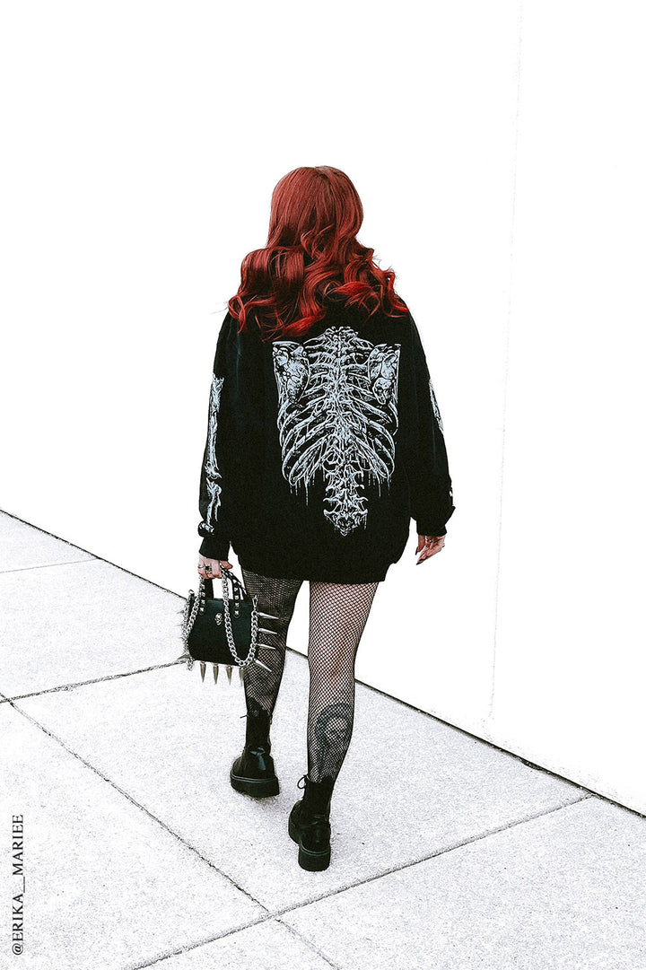 emo skeleton ribcage clothing for women