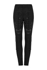 womens lace-up punk slim fit pants