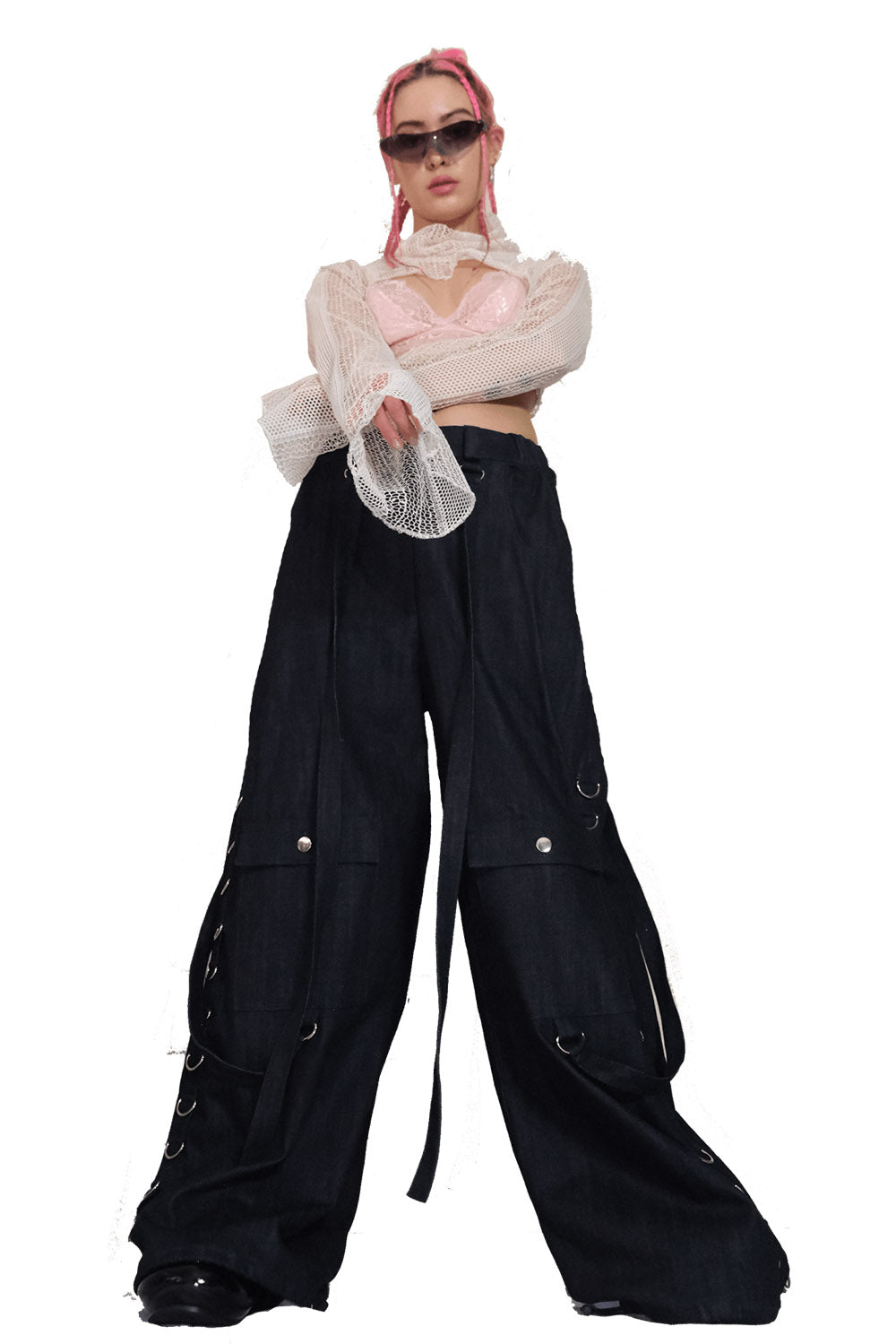 goth denim pants for women