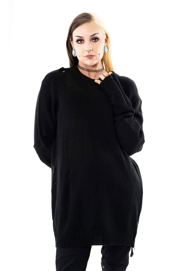oversized grunge goth sweater