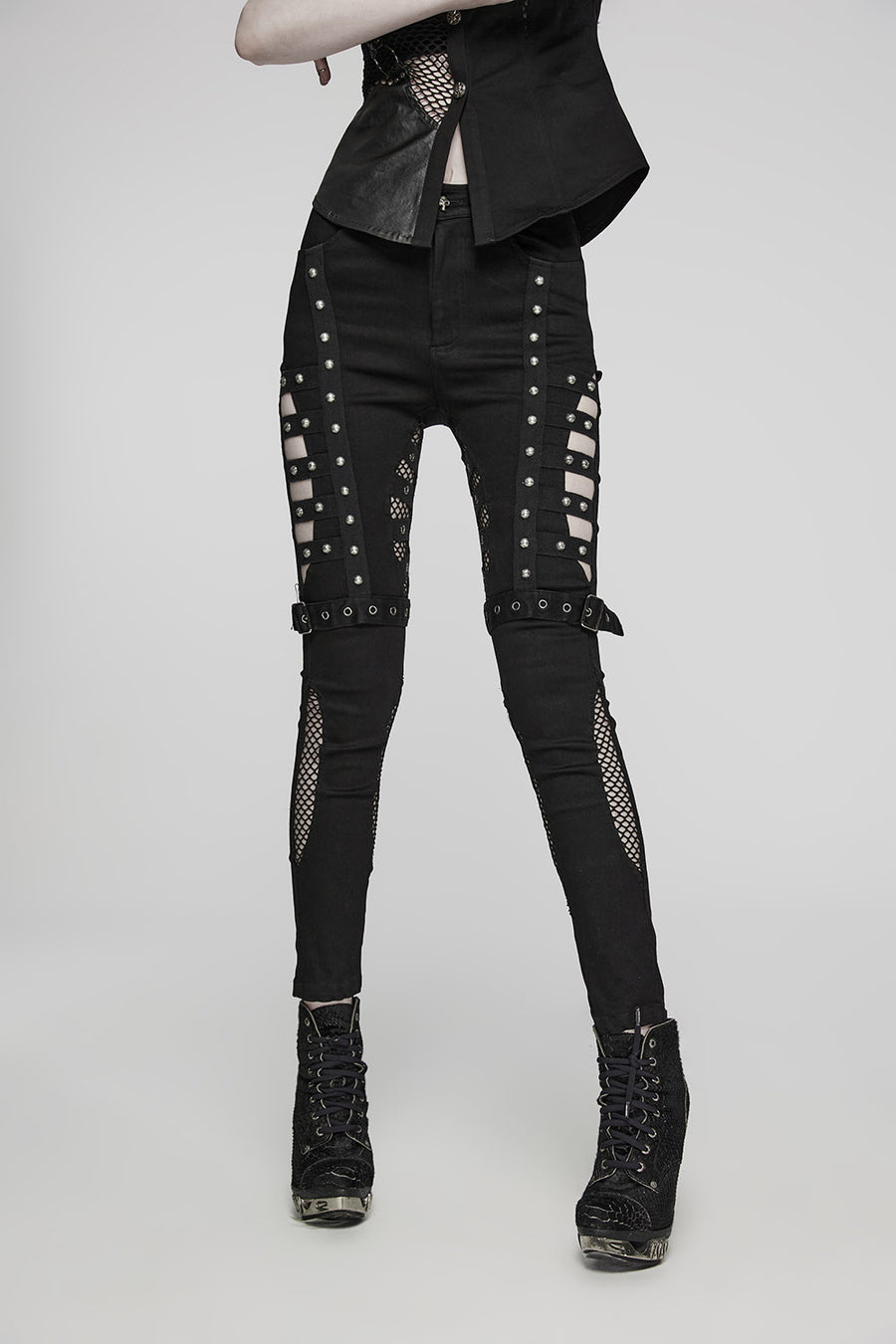 Helsing Fishnet Cutout Skinny Jeans