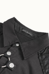 mens collared gothic shirt with front button closure 