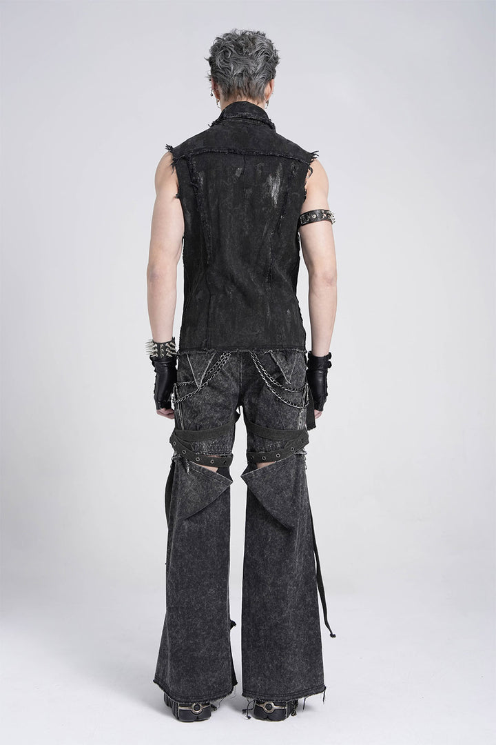 mens rugged tattered apocalyptic distressed shirt