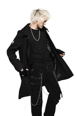 studded punk trench coat for men 