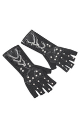 fingerless gothic grunge vegan leather armwarmers