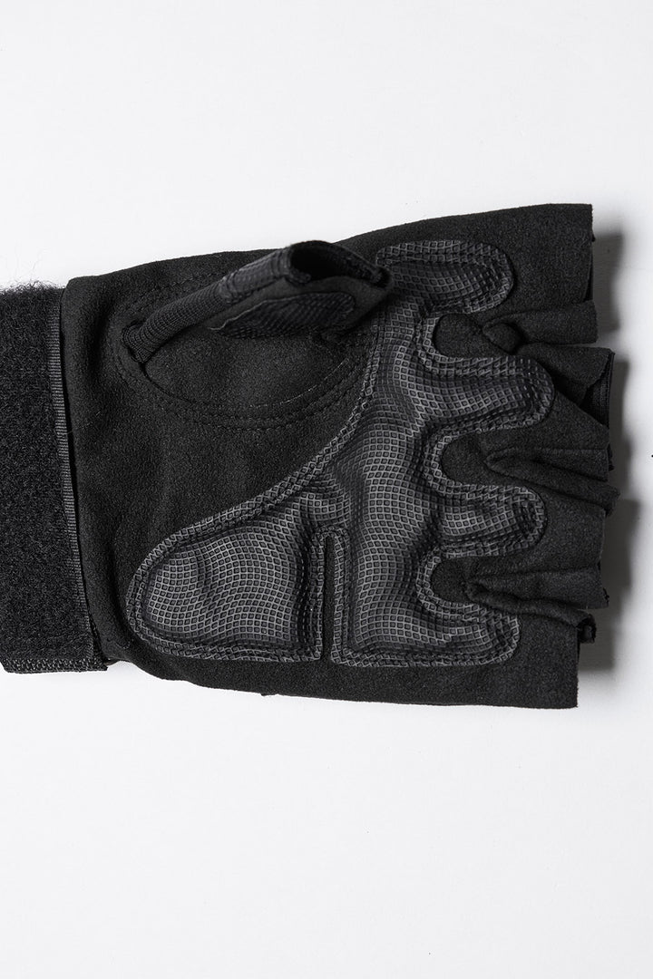 black mens punk gloves