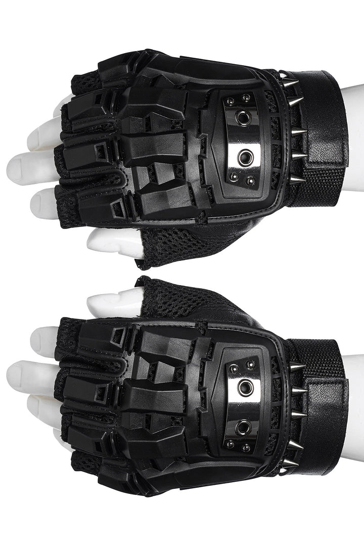 mens spiked leather gloves