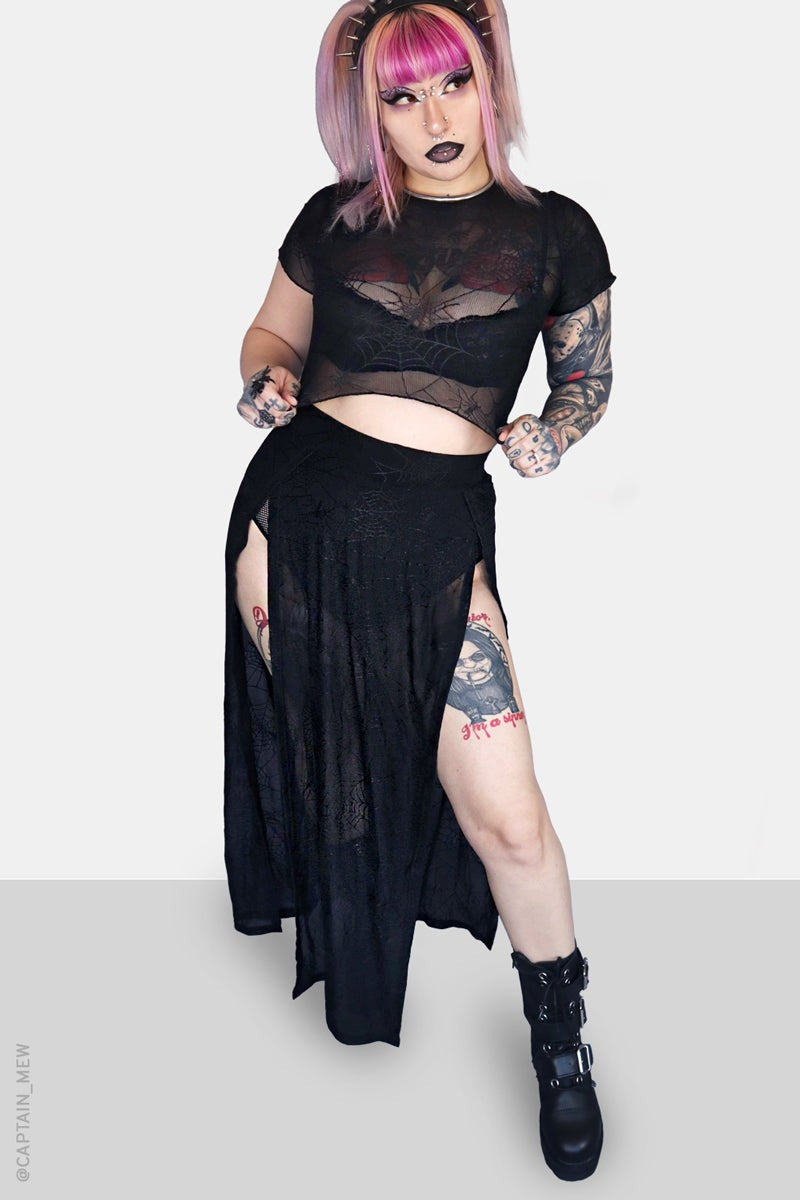 mesh mall goth crop top