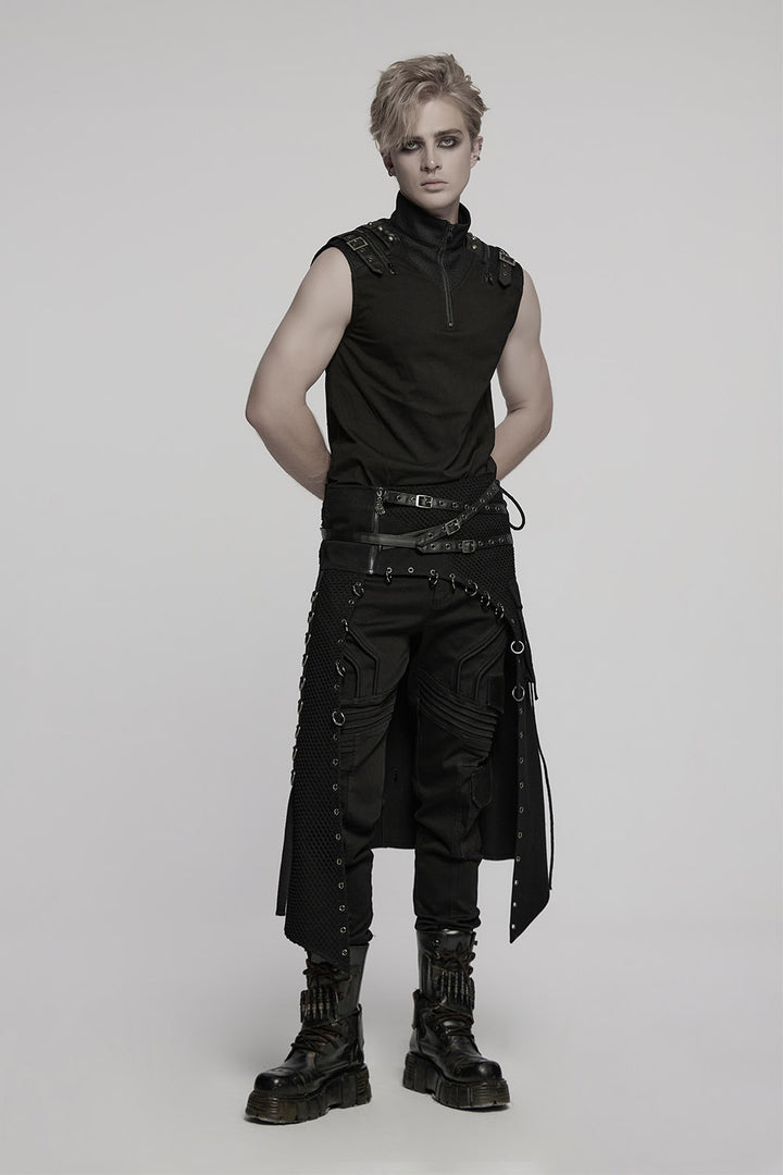 mens gothic black kilt by punk rave