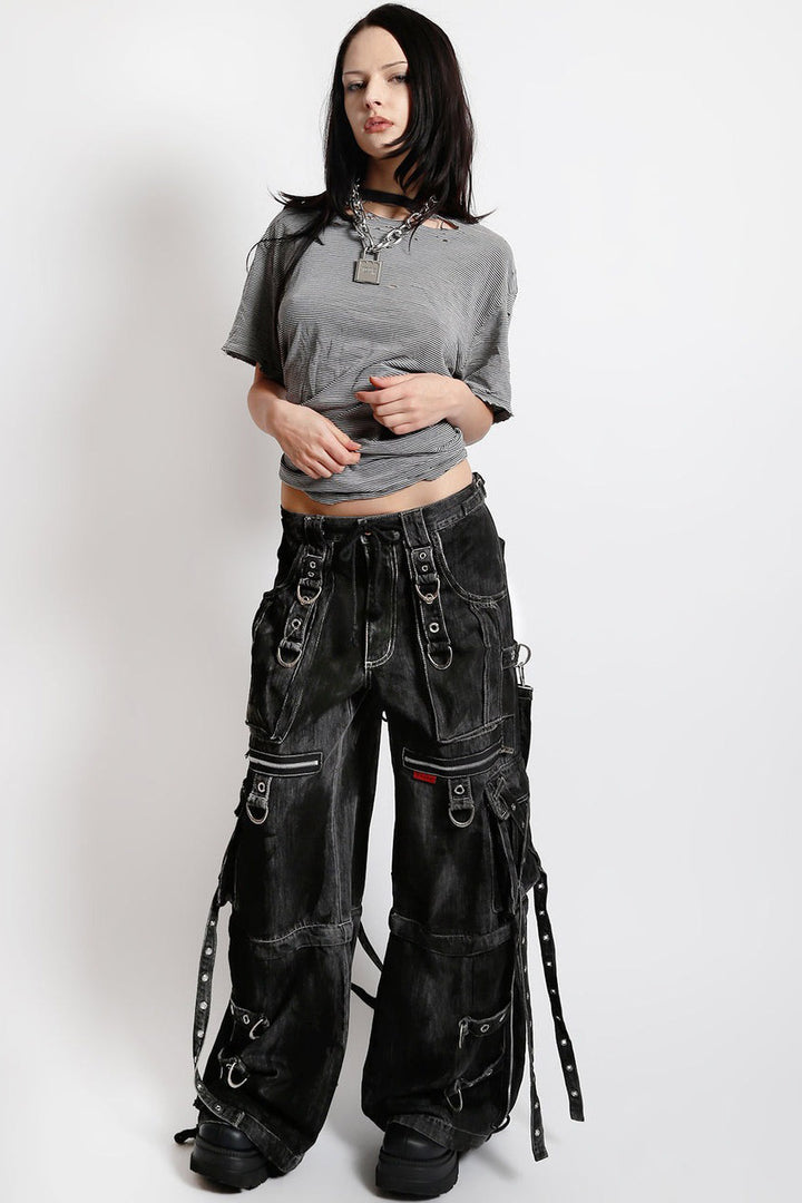 mens eyelet baggy distressed jeans