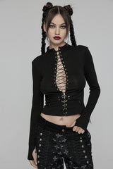 gothic long sleeve shirt with laces
