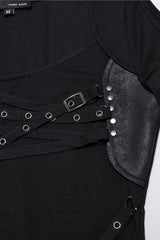 medieval goth buckled black top