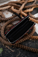 emo vegan leather zippered wallet