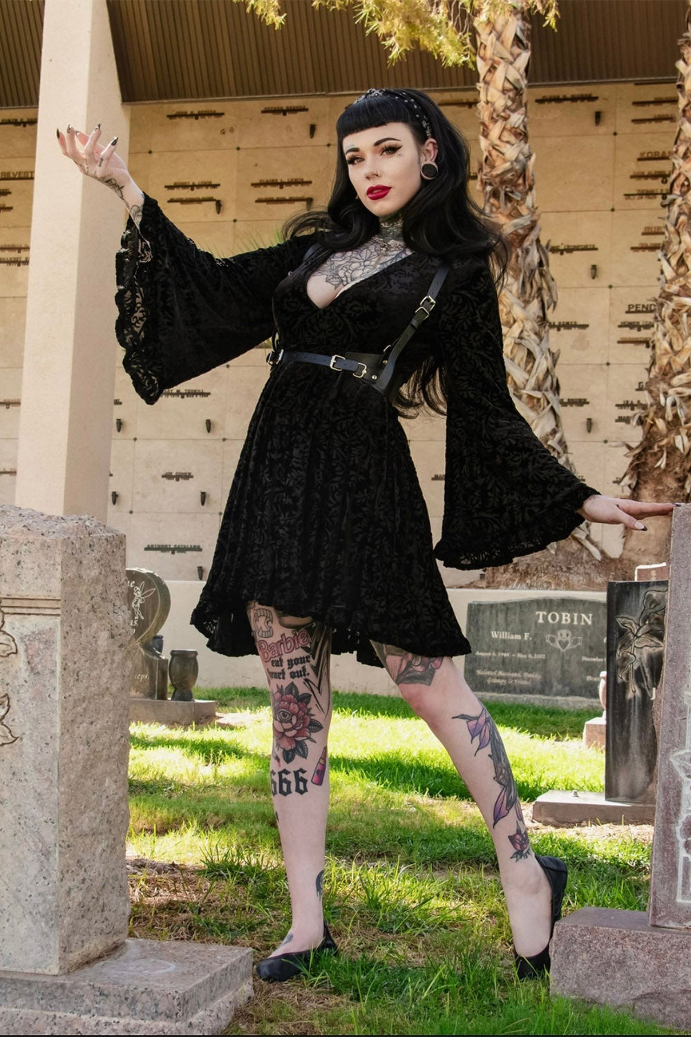 black vegan leather harness