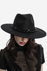 womens suede goth hat