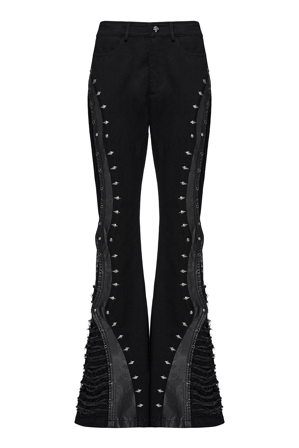 womens high rise punk studded pants