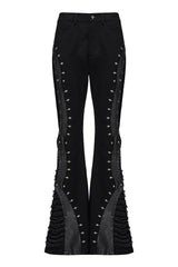 womens high rise punk studded pants
