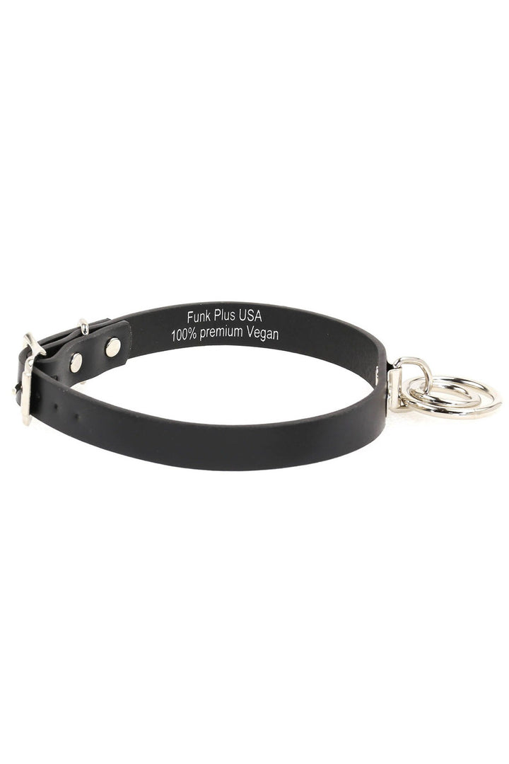 grunge goth buckled o-ring collar 