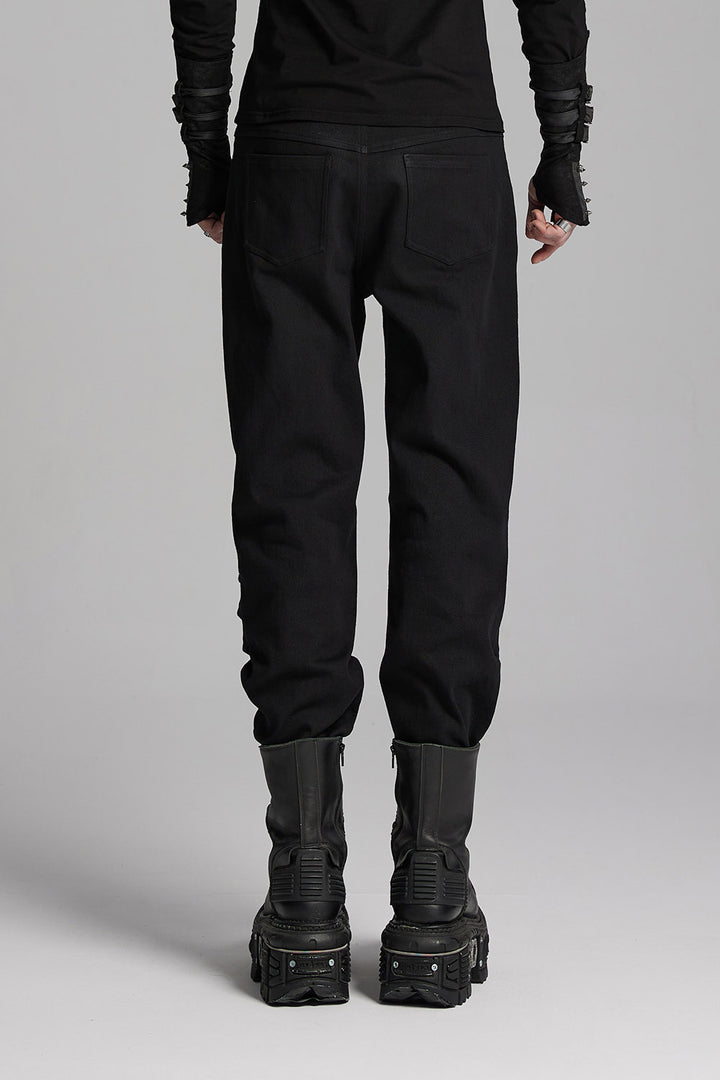 mens ribbed moto pants