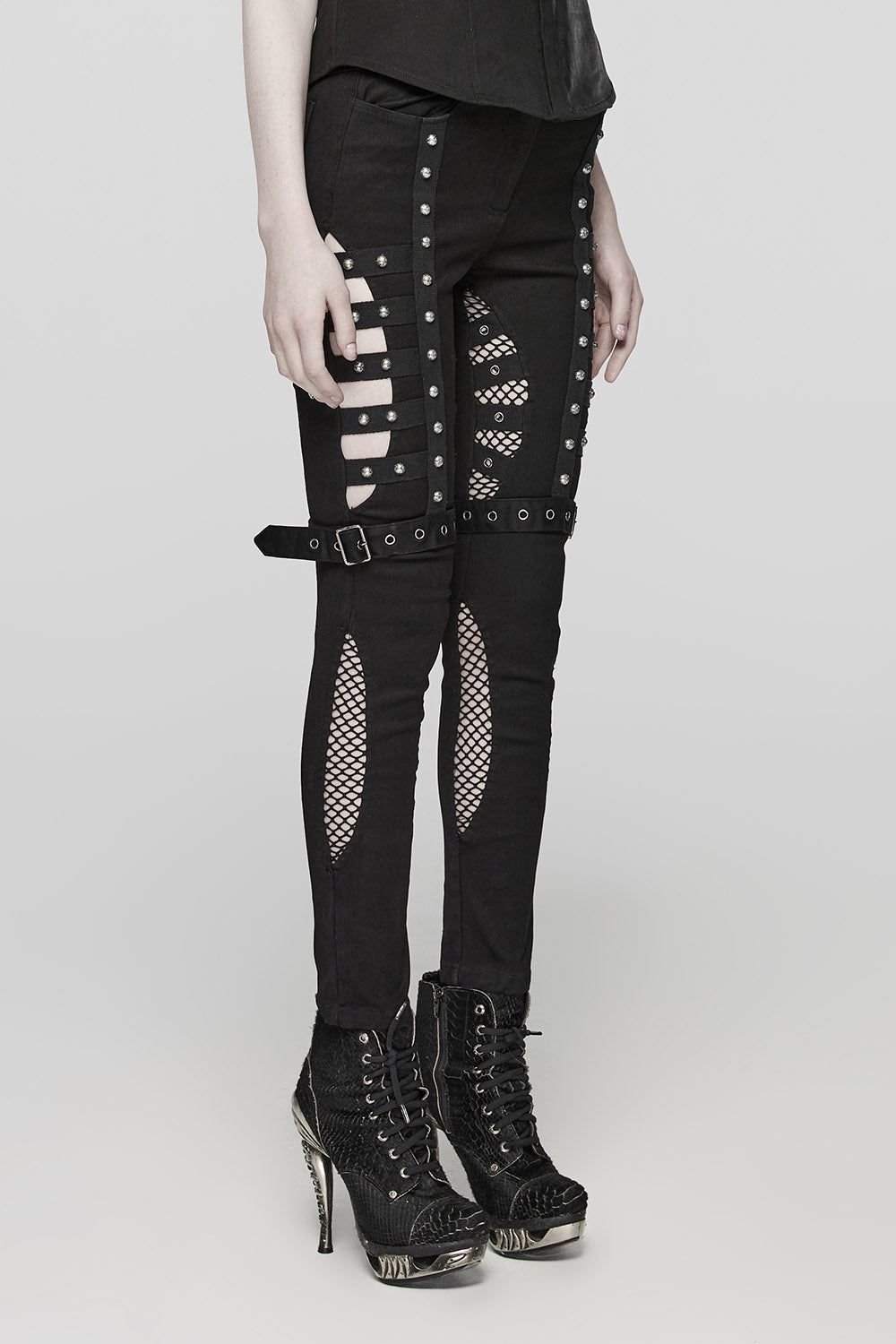 womens cutout goth pants