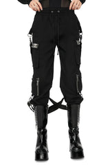 womens punk cargo studded pants