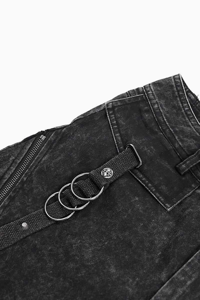 mens studded metal ring devil fashion grunge hippie pants